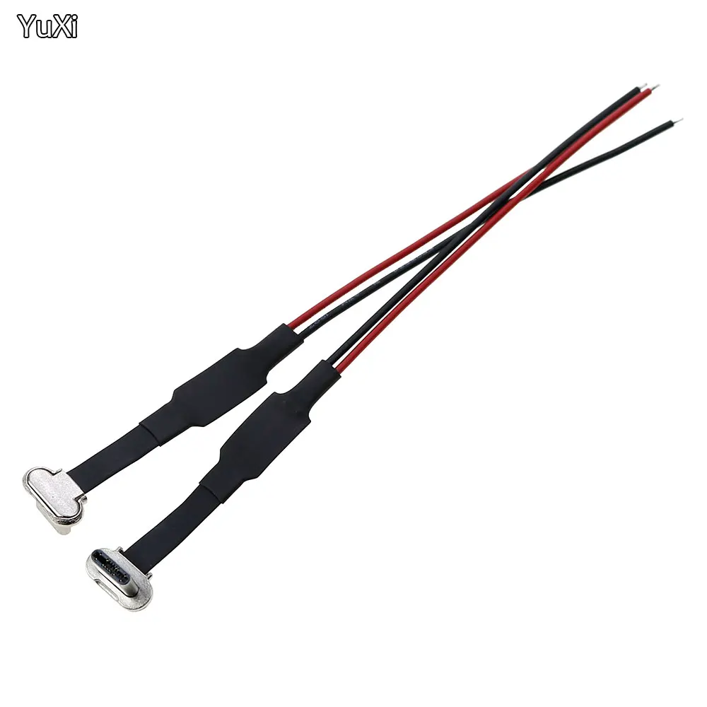 YUXI-Cable de soldadura tipo C, adaptador de carga inalámbrico de 2 pines, Cable plano macho, extensión de Cable para teléfono