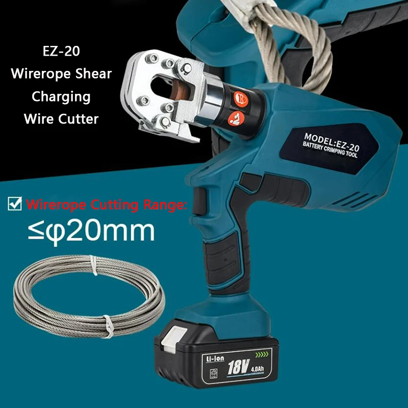 

18V Charging Electric Cable Cutter EZ-20 Wire Rope Scissors Wirerope Shear Wire Cutting off machine Hydraulic Cable Pliers