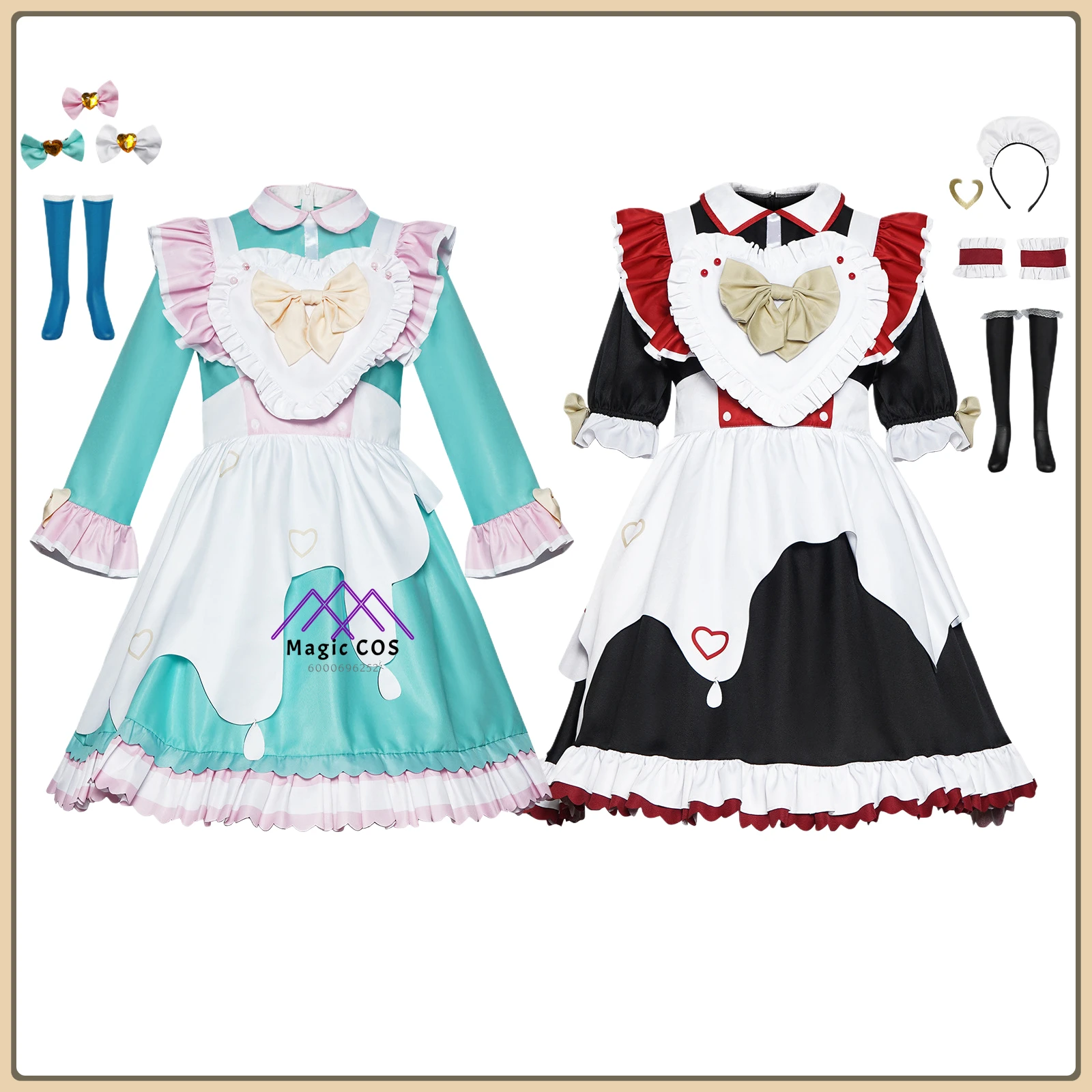 

Ame/Cho-Ten-chan Role Playing Costume Cute Lolita Style Maid Dress Full Set High Quality Halloween Party Suit (Female Adult)