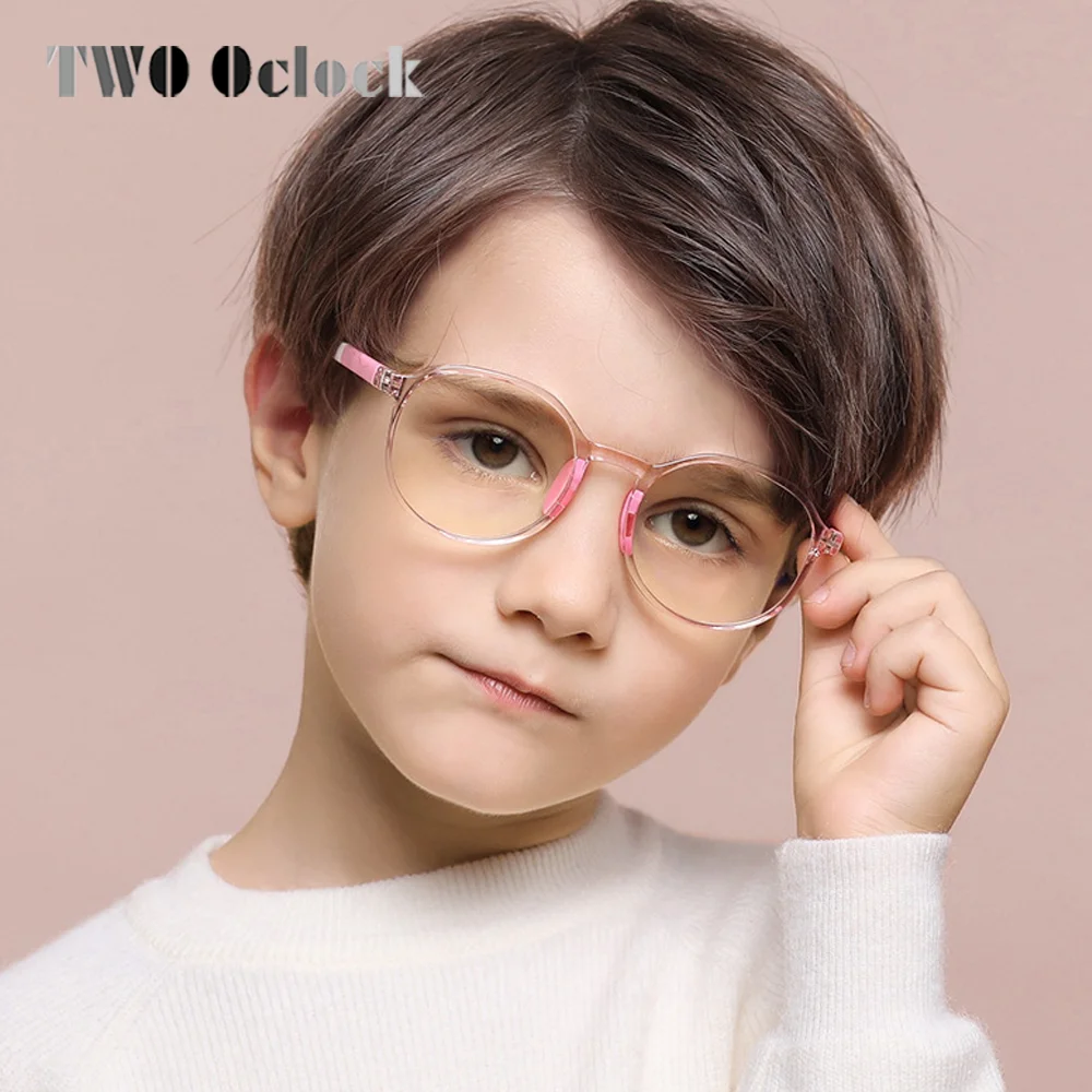 Anti Blue Light Glasses for Kids TR90 Round Optical Medical Glasses Frames Children Zero Computer Spectacles without Graduation