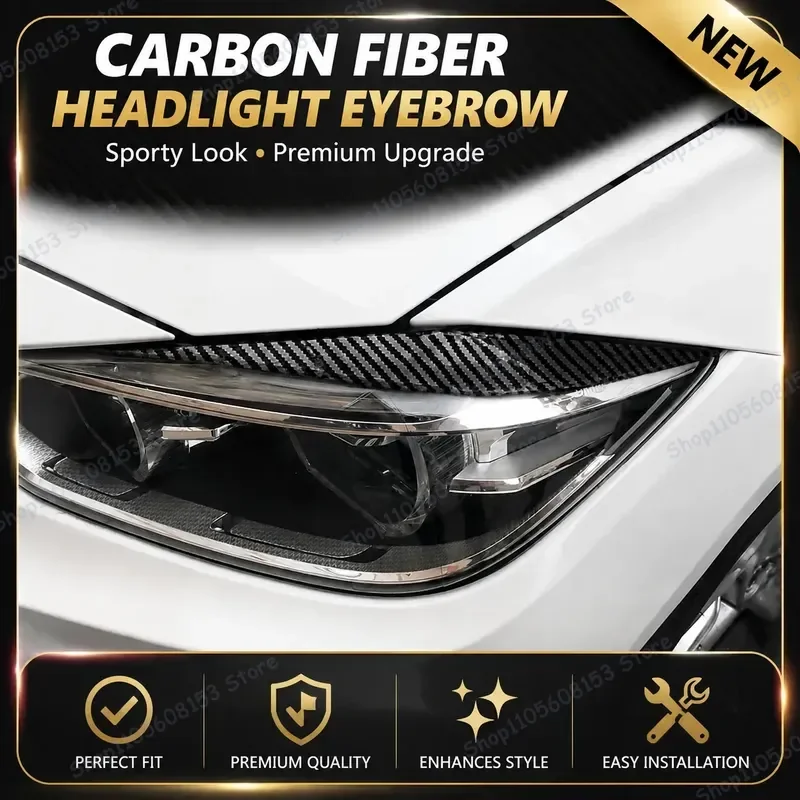 For BMW 3 Series F30 F31 F34 G20 G21 Carbon Fiber Headlight Trim Eyebrow Decorative Strip Exterior Styling Modification