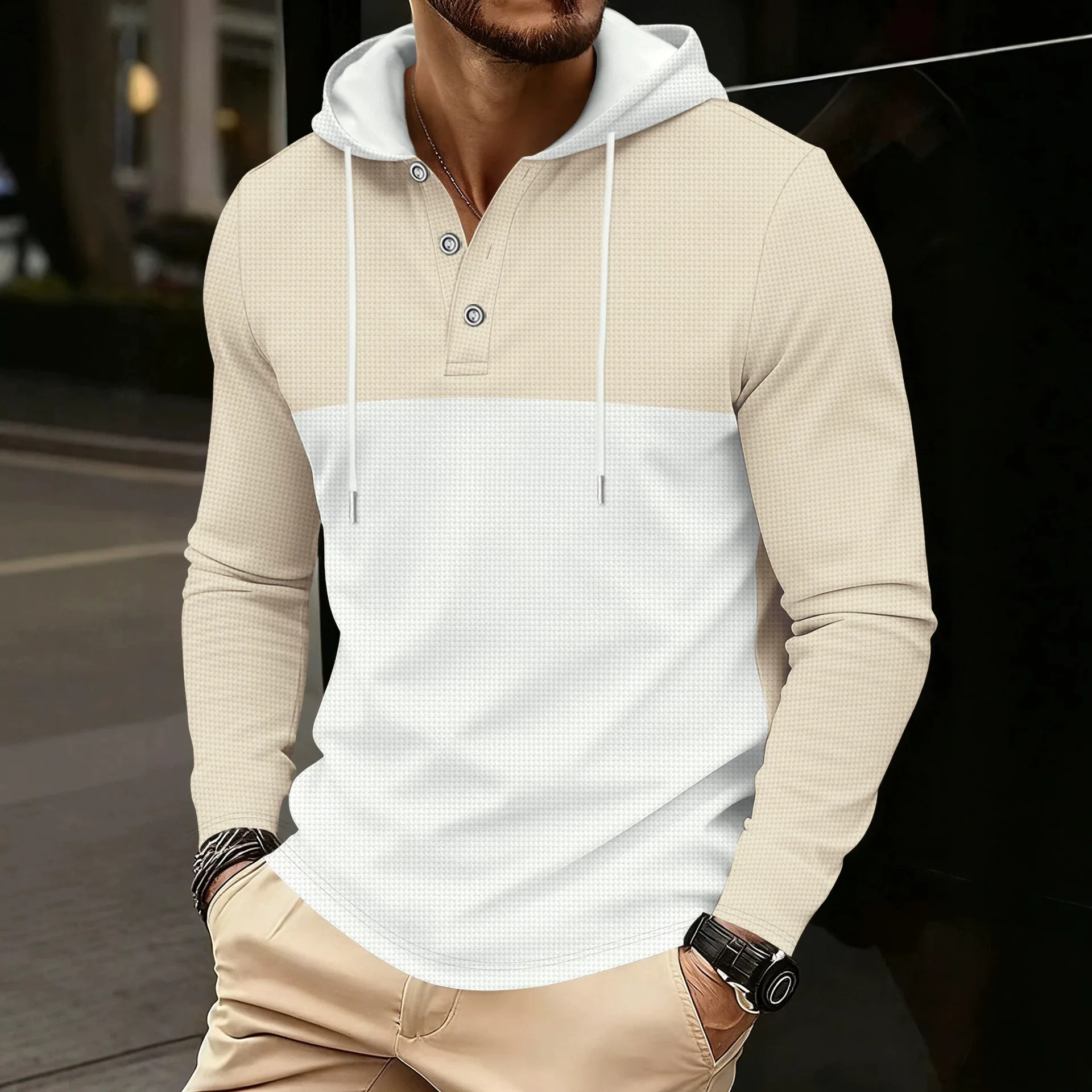 Spring Autumn Hooded Sweatshirt Men Patchwork Casual Jogger Hooded Hoodie Male Streetwear Pull On Sweatshirts Fashion Hoodies