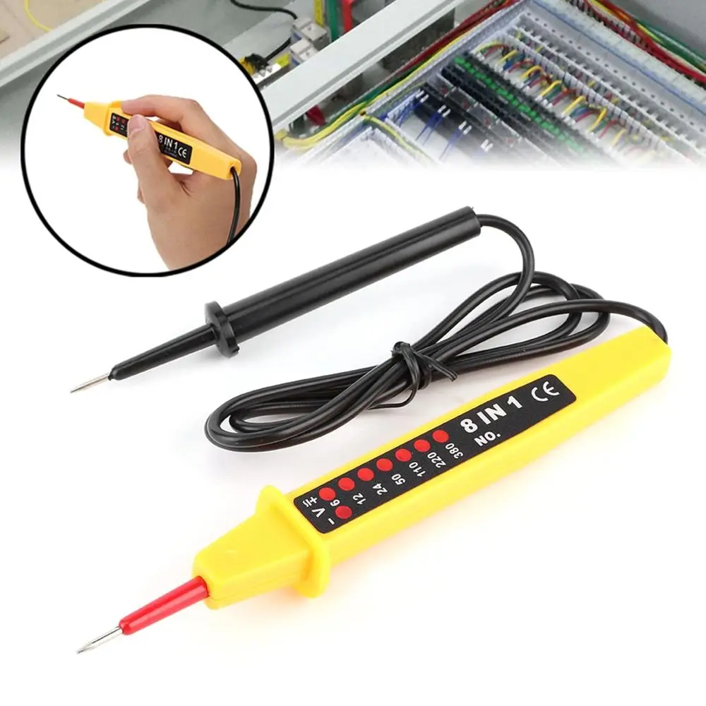 New 8-In-1 Voltage Tester AC DC 6-380V High Sensitivity Test Pen Car Test Pen for Auto Car Electrical Testing