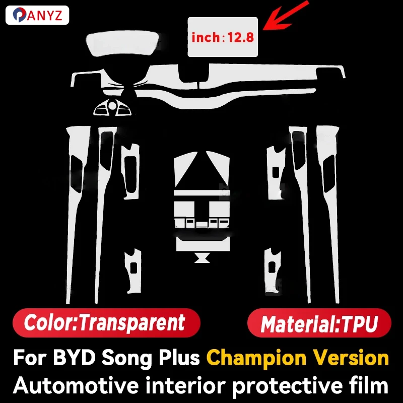

Для BYD SONG Plus Champion версия DM-i EV 2023 2024, защитная пленка для салона автомобиля, центральная навигация, инструкция, защита от царапин