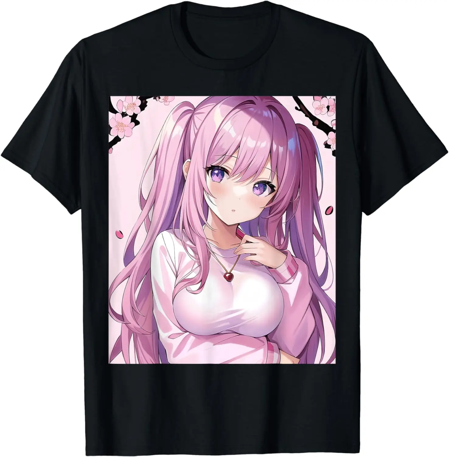 Japanse Roze Anime Meisje Pastel Menhera Kawaii Esthetische T-Shirt