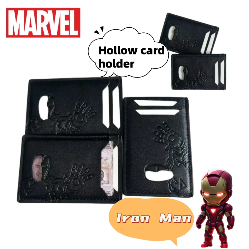 

Стильный и персонализированный кошелек для карт Marvel Iron Man, креативный мужской полый держатель для нескольких карт, футляр для карт и защита для удостоверения личности