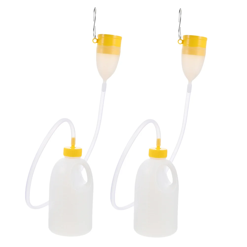 

2Pcs Large Capacity Elderly Urinal Bottle Plastic Lid Hose Spill Proof Portable Bedridden Home Care Hospital Use