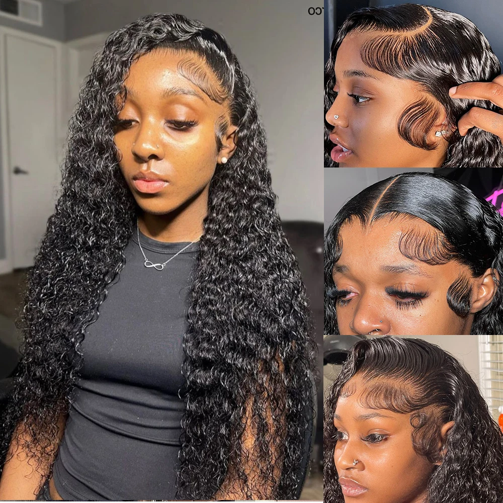 Glueless Wig Human Hair Ready To Wear 30 Inch Lace Front Wig Deep Wave Frontal Wig 13X6 Hd Lace Black Lace Front Wig Human Hair