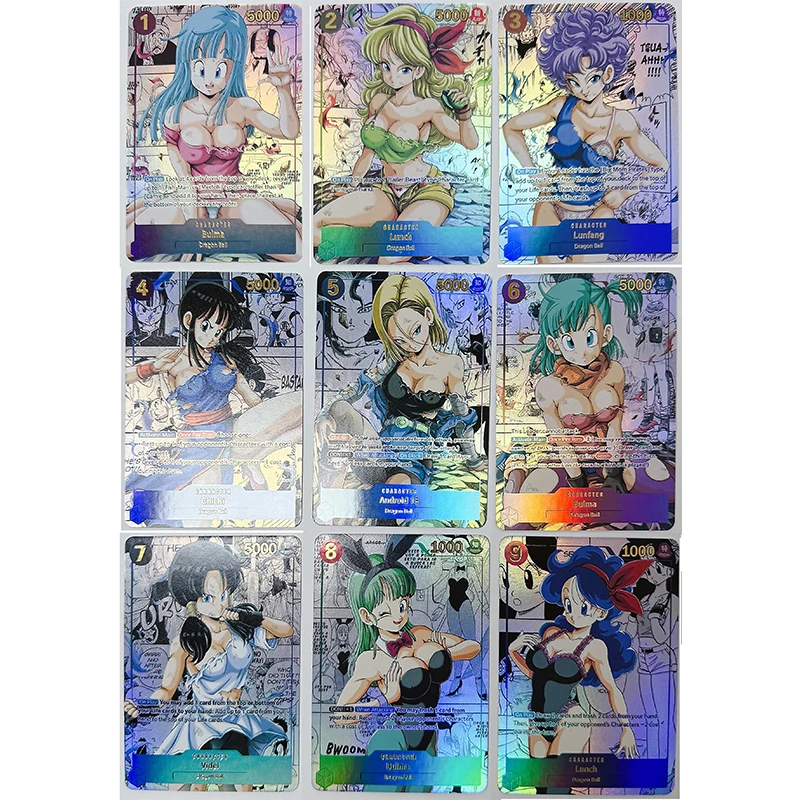 Anime Dragon Ball DIY ACG Laser Refraction Board Game Cards Bulma Android 18 Toys for boys Collectible Cards Birthday Present