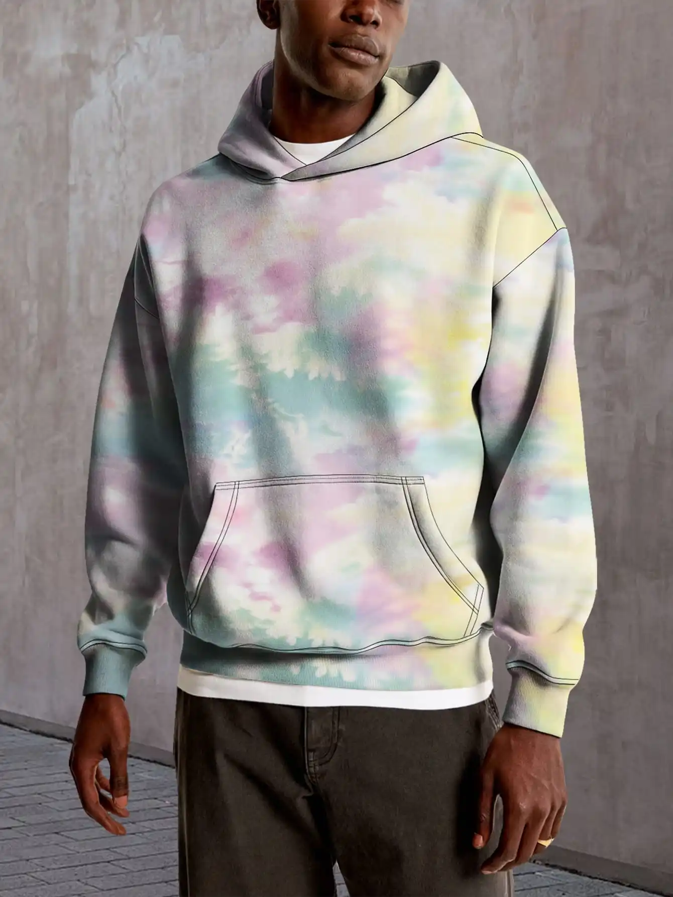 

Rainbow tie-dye 3D print hoodie style floral pattern hoodie sweatshirt cool street style pullover hoodie top