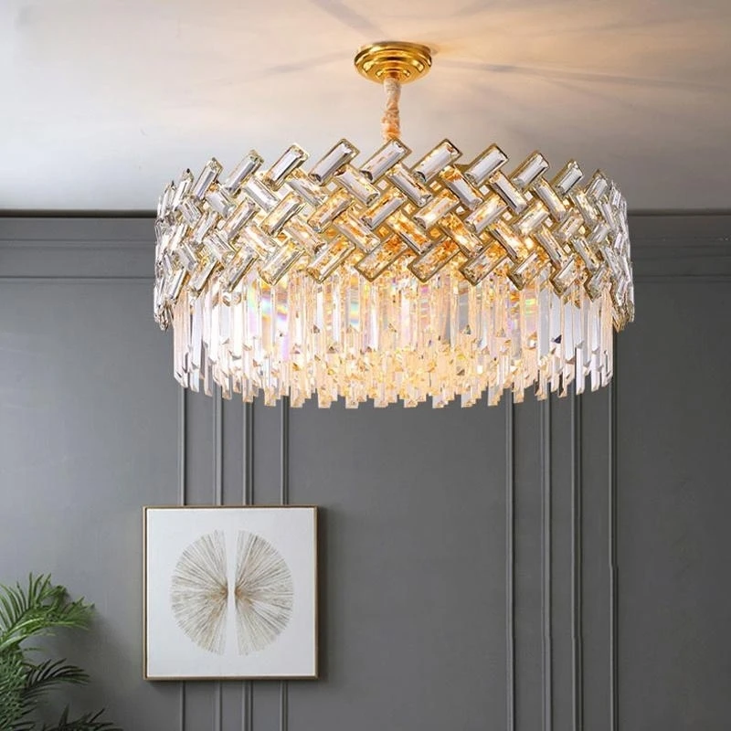 

Chandelier Modern Luxury LED Crystal Hanging Ceiling Lamp Indoor Holder Suspension Interior Light Fixtures for Dinning Table