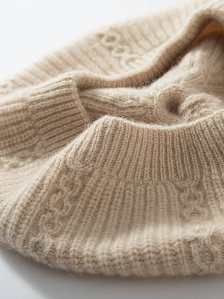 新作レディース100%カシミヤベレー帽 ファッションペインターハット 秋冬ラグジュアリーグレースレディベレー帽 カシミヤニット ソフトで快適な帽子