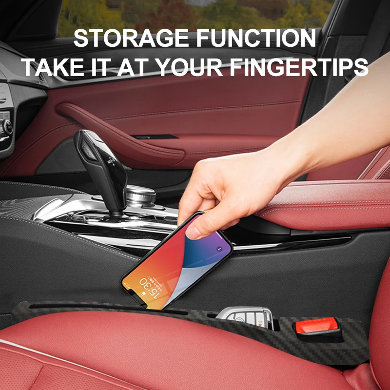 Car Seat Gap Plug Strip Carbon Fiber In The Car Insert Decorative Goods Car Gap Universal Leak-proof Fill Strip Storage Box
