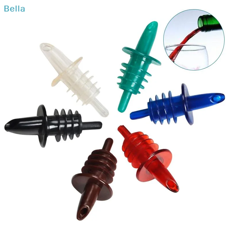 〔M〕1/2/5PCS Bottle Pourer PVC Pourer Liquor Pour Spouts Bar Wine Accessories Random Colorful No Leakage Threaded Design