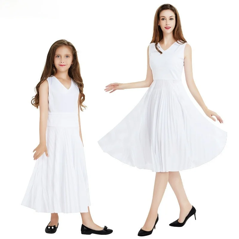 فستان مارلين مونرو أبيض نقي، زي حفلات الهالوين، ملابس متطابقة للوالدين والأطفال، ثوب احتفالي