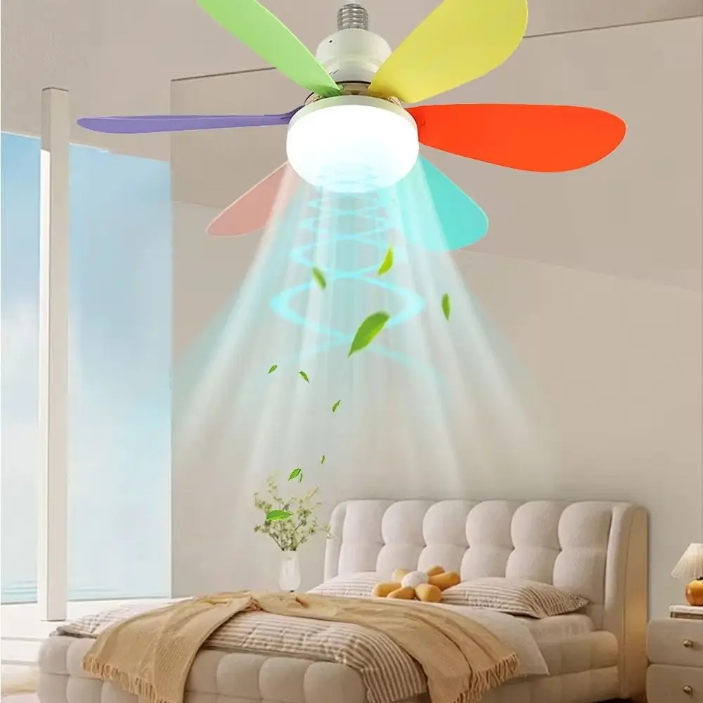 

With Remote Control Ceiling Fan Light E27 Base Intelligent LED Light Fan 30W/40W Silent Electric Fan Ceiling Lamp Restaurant