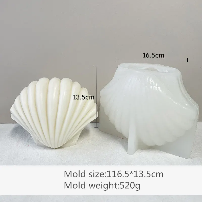 Shell aromaterapia candela stampo in Silicone irregolare 3D Shell gesso stampo da forno in Silicone