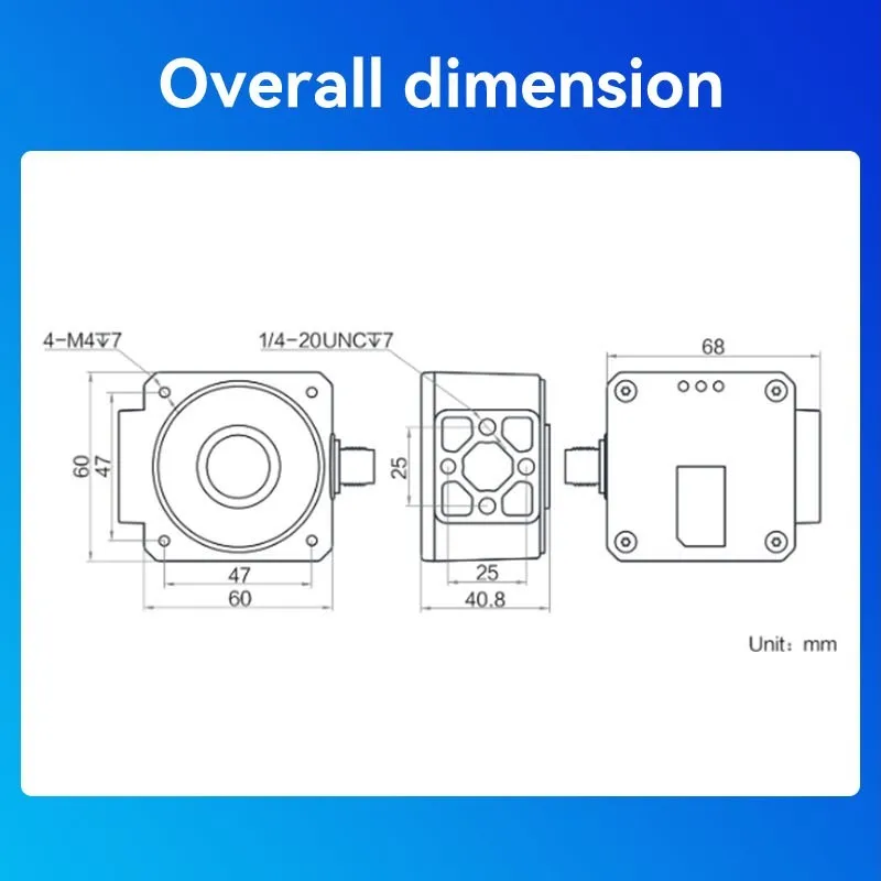 HIKROBOT MV-SC2005AM/AC-02WBN Mono 100mm Focal Length Vision Camera Industrial Smart Camera AI Hyperspectral Camera
