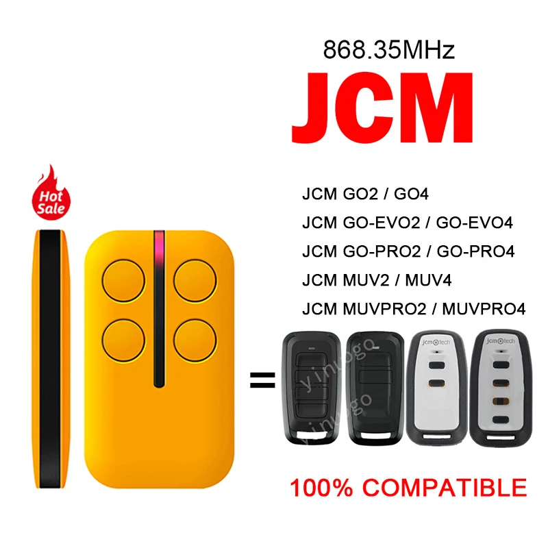 For JCM GO2 GO4 GO-EVO2 GO-EVO4 GO-PRO2 GO-PRO4 MUV2 MUV4 MUPRO2 MUVPRO4 Garage Door Opener Electric Gate Remote Control 868MHz