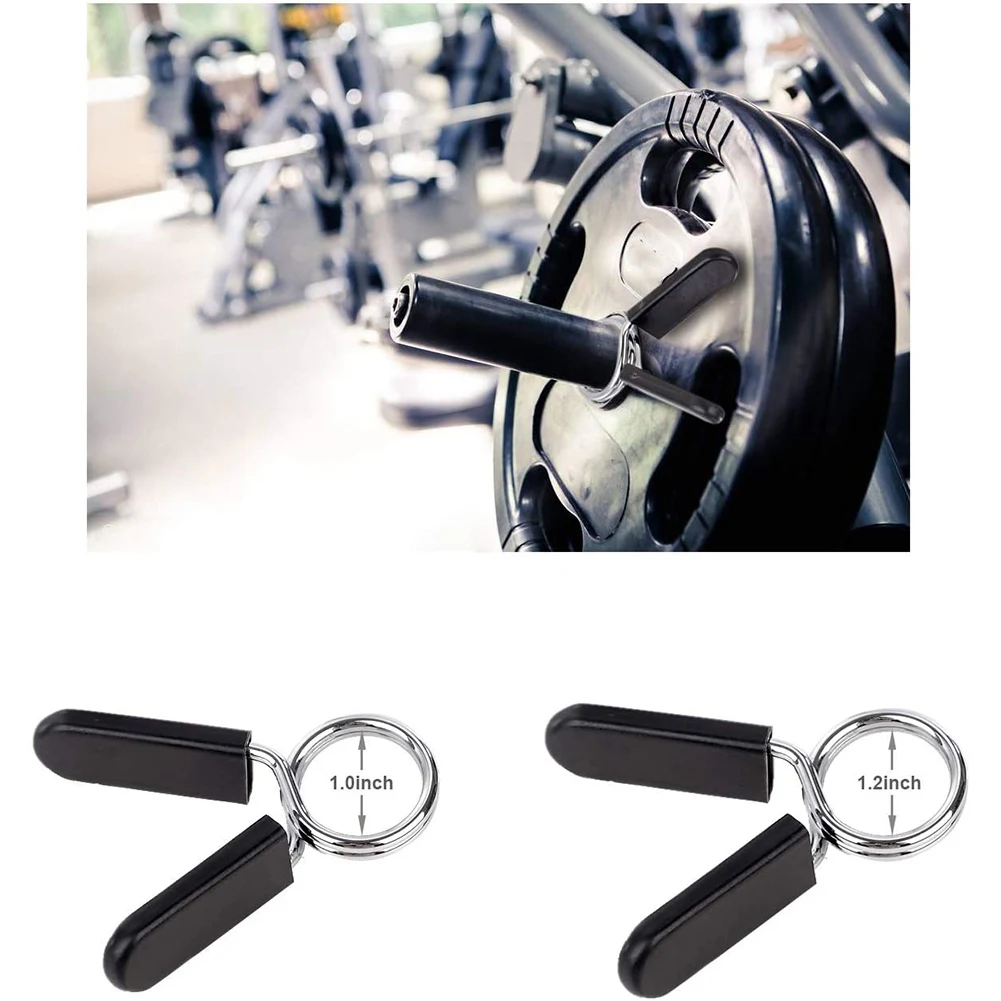 RTENTE-6 Pack 1 Inch (25 Mm) Barbell Clip Clamps-Dumbbell Spring Collars For Standard Weight Bar,Working Out,Strength Training