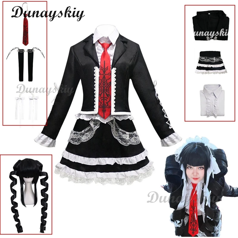 

Celestia Ludenberg Cosplay Costume Wig School Uniform Women's Halloween Full Set Gothic Lolita Costume Party