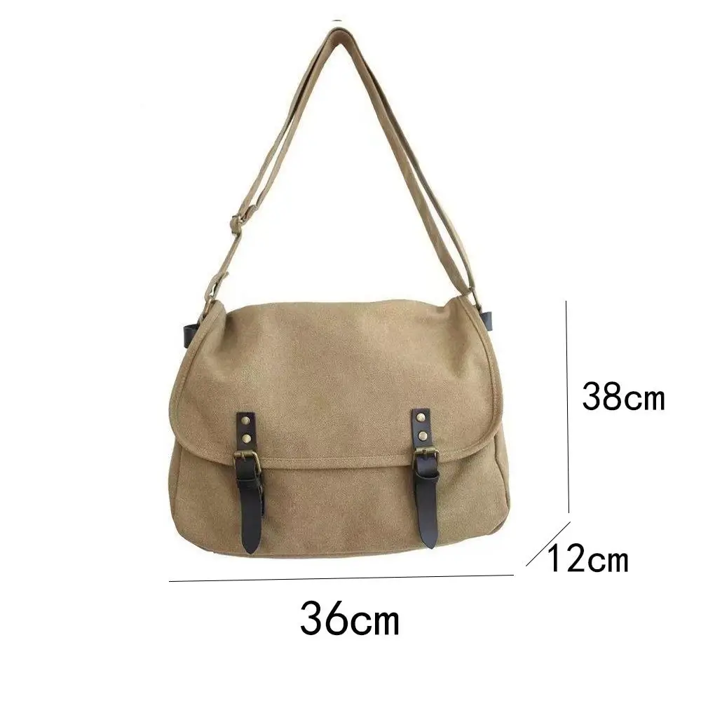 Women Men Vintage Handbag Canvas Teenager Shoulder Tote Bags Messenger Bags Ladies Casual Handbag Crossbody Purse