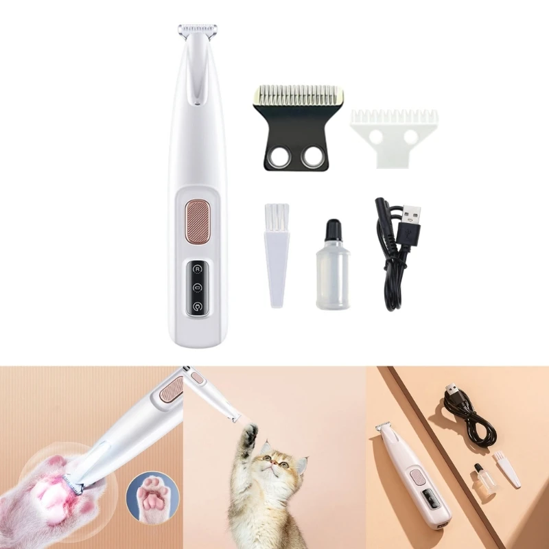 

Dog Grooming Tools USB Charging Pet Hair Trimmers Low Noise Professional Cordless Shaver for Trimming Cats Thick Hair Y5GB