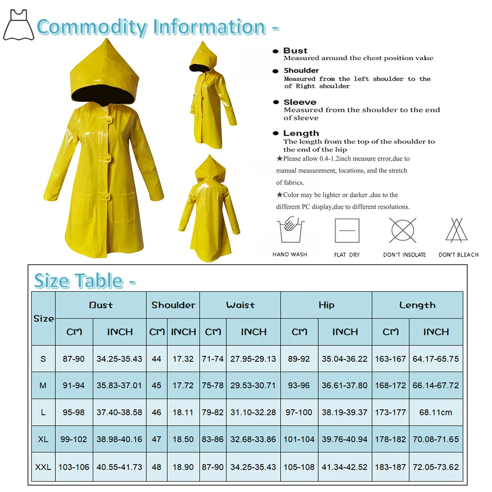 Halloween Kid Adult Little Nightmares Yellow Hooded Cape Little Six Jacket Costume Cosplay Clothing Horror Character Plays Cos