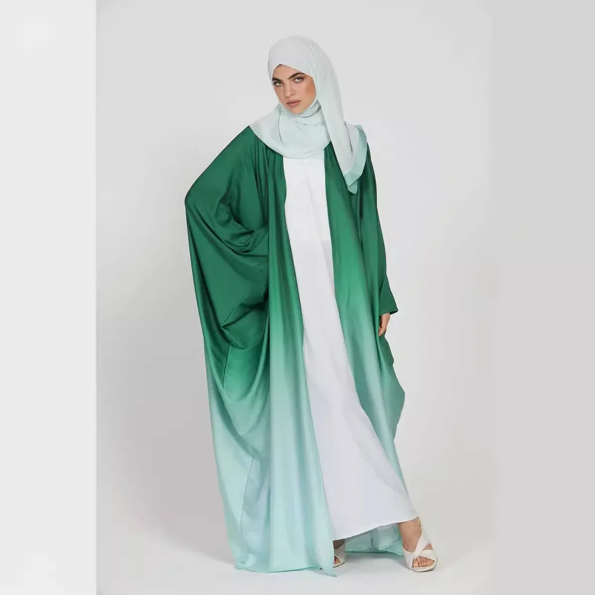 UNI Fashion عباية مفتوحة إسلامية دبي سترة الشرق الأوسط رداء عربي تركيا بأكمام طويلة تغيير تدريجي فستان نسائي إسلامي فضفاض
