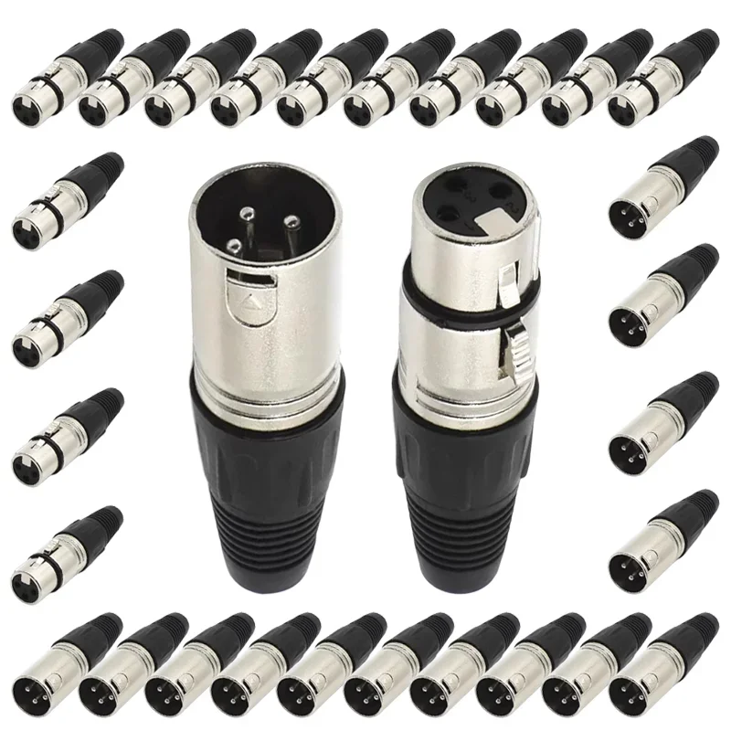 5/20/100PCS 3Pin XLR Microphone Audio Cable Plug Connectors Male & Female 3-core Swiss Cannon Cable Terminals