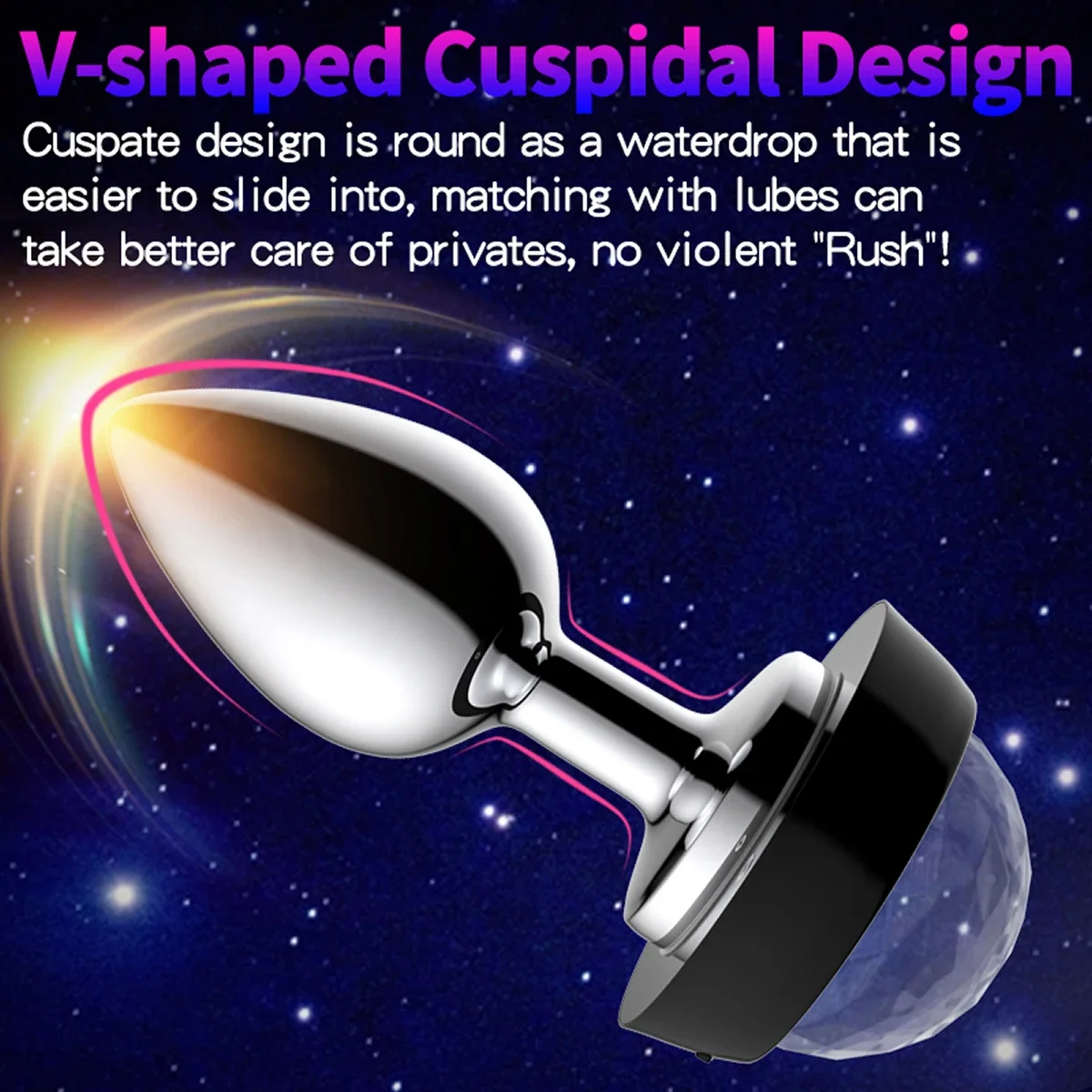 LED Voice Control Anal Plug Butt Vagina Plug Light for Party Luminous Metal Anal Bead Bdsm Sex Toys for Adult Erotic Accessories