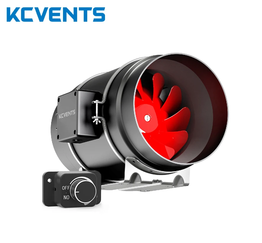 KCvents-Inline Duct Exhaust Fan, CE Sistema de Ar Fresco, Controle de Velocidade, Hidroponia Crescer Tenda, Casa, Ventilação