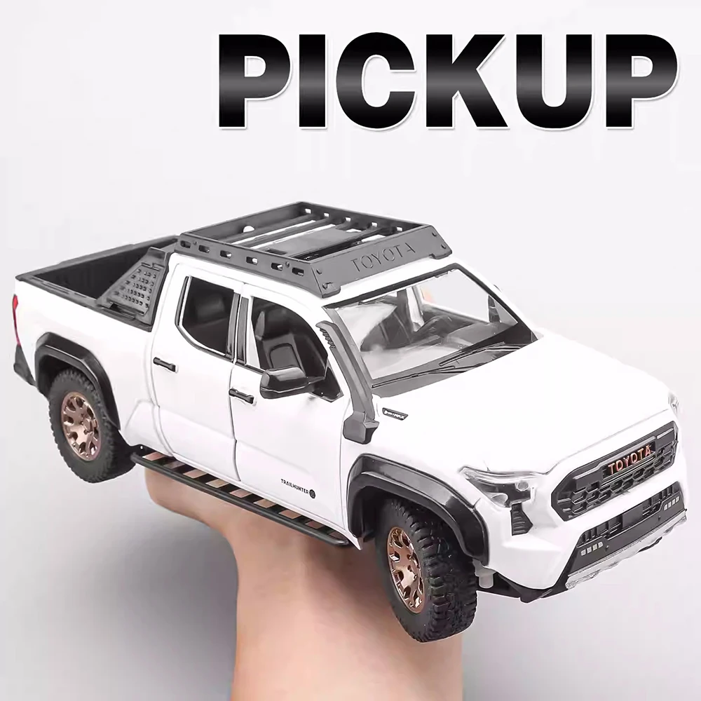 Tacoma Tundra – modèle de jouet en alliage moulé sous pression, voitures miniatures, son léger, roue de véhicule, traction tout-terrain pour garçons, jouets éducatifs, 1:24
