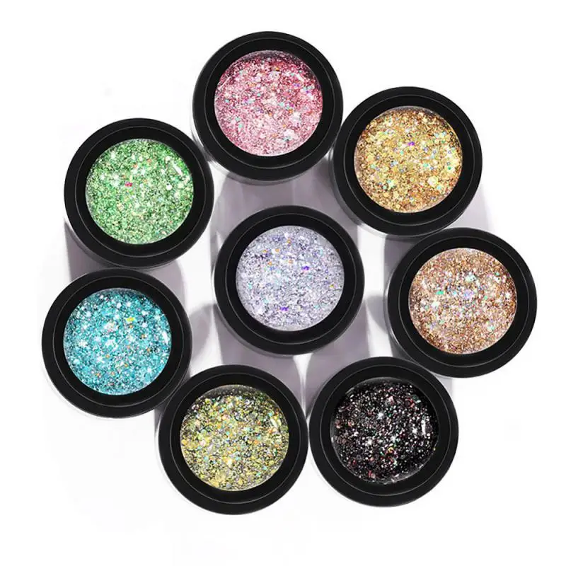 5ML Glänzende Gel Nagellack Farbe Nagel Kunst Lacke Semi Permanent Diamant Glitter Polnischen UV Nagel Gel Top Mantel maniküre TSLM1