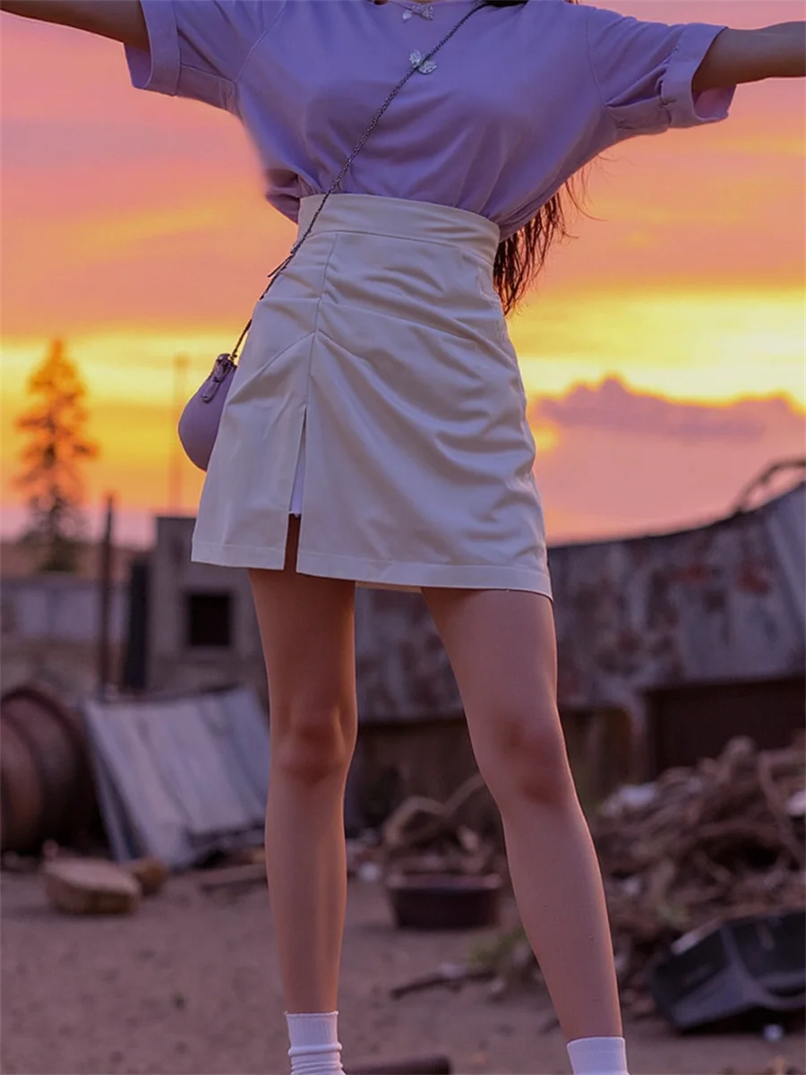 

Юбки А-силуэта с боковым разрезом 2025 для женщин: летние, хлопковые, повседневные, для путешествий, дышащие, удобные, универсальные, простые, однотонные