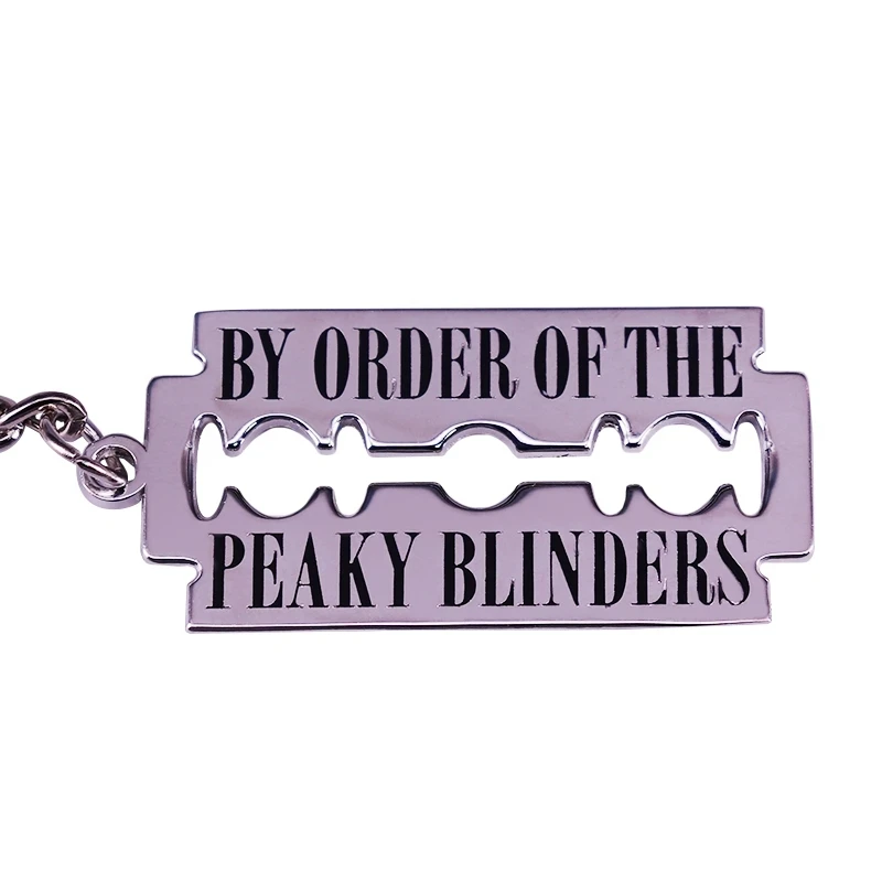 Razor blade Keychain By order of the peaky blinders metal Keyring brothers razor fathers day gift