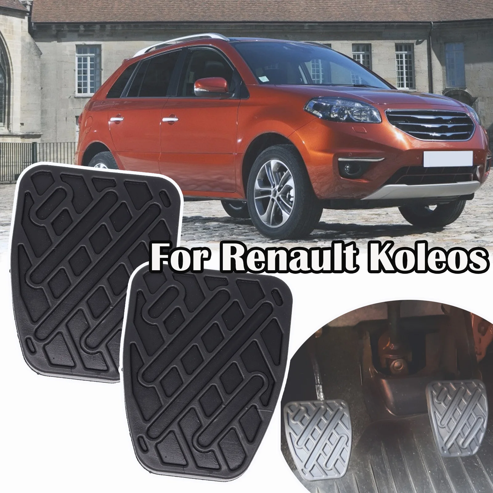 

Car Black Rubber Brake Clutch Foot Pedal Pad Covers 46531JD00A For Renault KOLEOS I HY 2008 2009 2010 2011 2012 2013 2014 2015