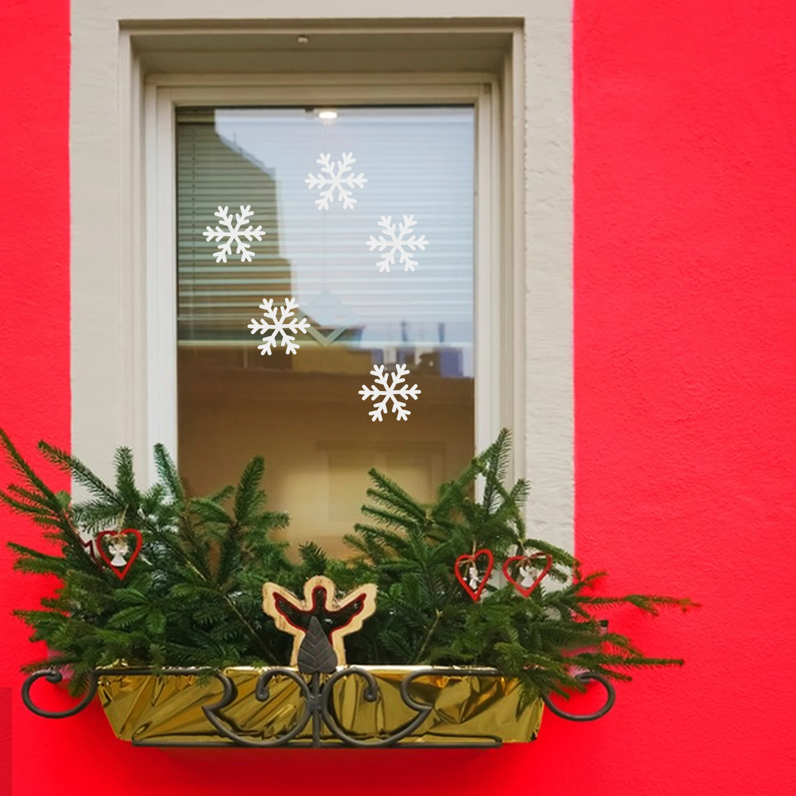 

Snowflake Sticker Pvc Material Xmas Wall Decal for Home Unique Decoration Interesting Christmas Atmosphere Photo Prop