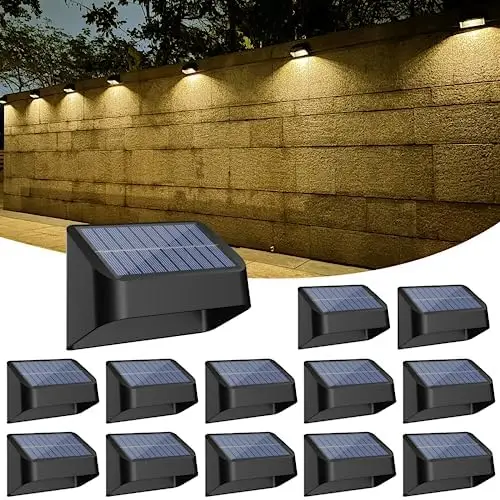 Solar Path Lights Transparent PC 15cm IP65 Waterproof 12 Pack Fall Blue