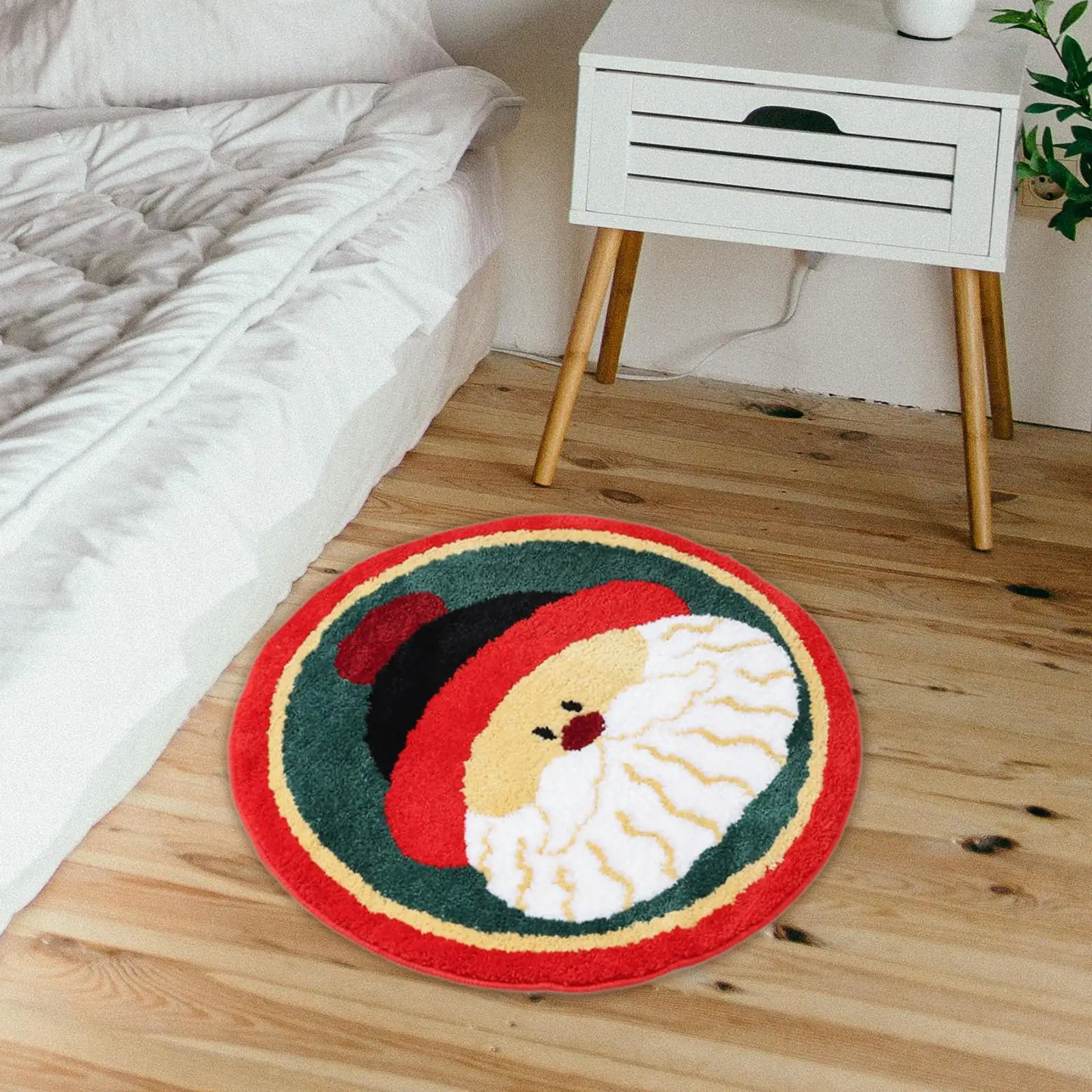 Weihnachtsmann Runde Fußmatte Badezimmer Bodenmatte Teppich für Küche Wanne Bad