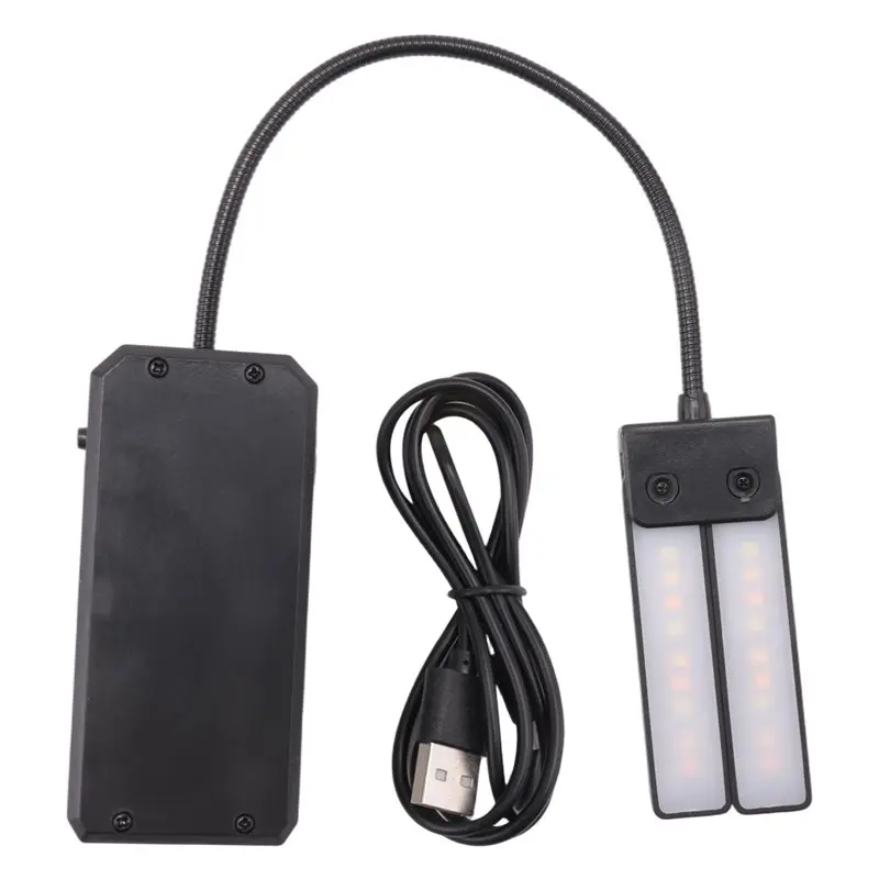 A19F-Double-Headed Rechargeable Clip-On Music Stand Light Lightweight Eye Care Book Light