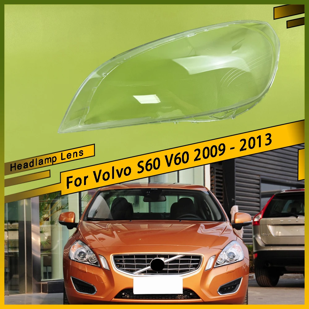 

For Volvo S60 V60 2009 - 2013 Auto Light Caps Car Headlamp Cover Transparent Lampshade Headlight Shell Replace Original Lens