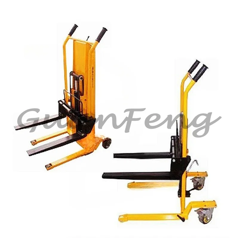 Four-wheel universal folding flatbed truck cargo loading and unloading forklift
