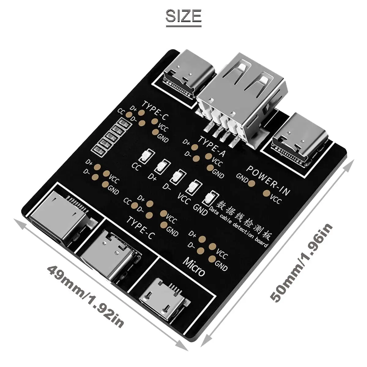 DT3 Data Cable Detection Board Type-C Micro USB C Cable Tester Short Circuit On Off Switching Diagnose Tool for iOS Android view 6