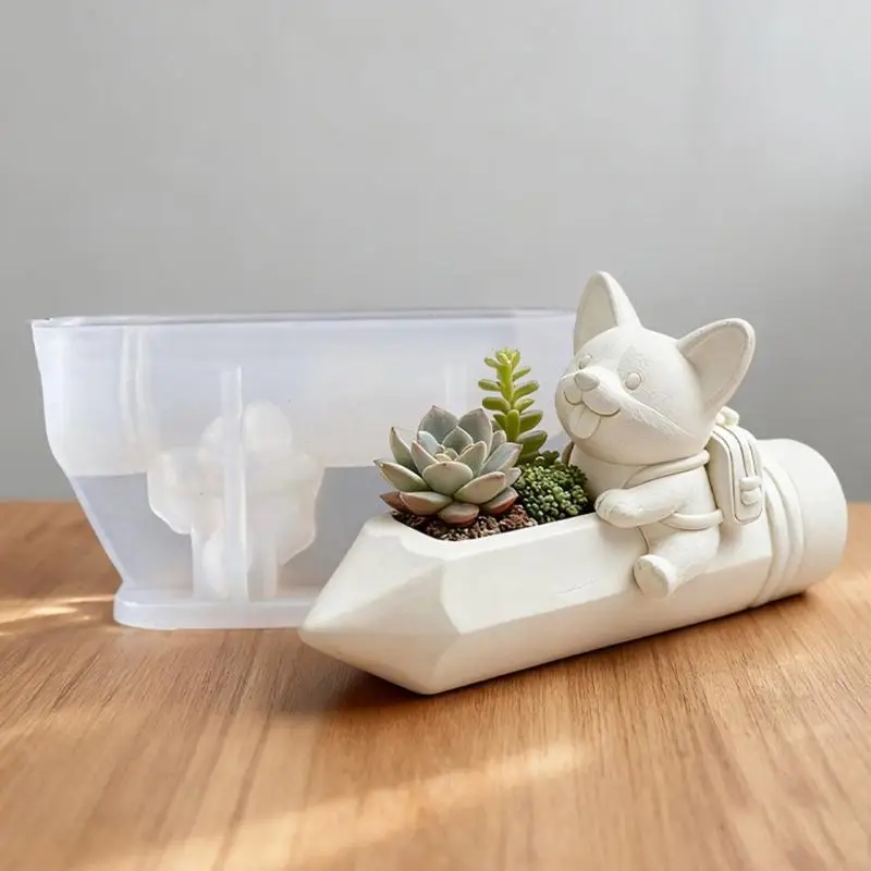  Unique Pencil Dog Shaped Silicone Mold Great for Making Small Plant Holders Jewelry Dishes and Handcrafted Decorations