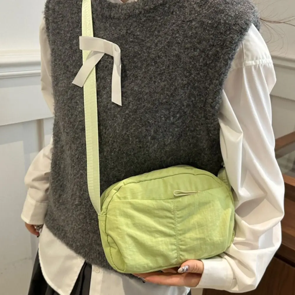 

Quick-dry Nylon Square Bag Japanese Style Messenger Bag Sling Crossbody Bag Large Capacity Zipper Versatile Waist Pack Shopping