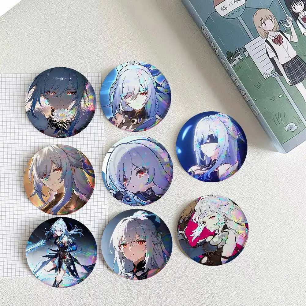 Game J-Jingliu For Badge Personalized Custom Laser Reflective Badge Hologram Metal Enamel Pin Brooch Souvenir Gift