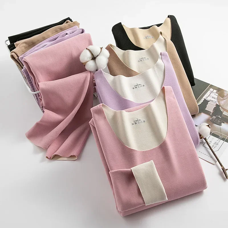 

Женское термобелье, мужское двустороннее флисовое бесшовное термос, одежда, теплое нижнее белье, костюм, зимняя одежда, женские комплекты из 2 предметов