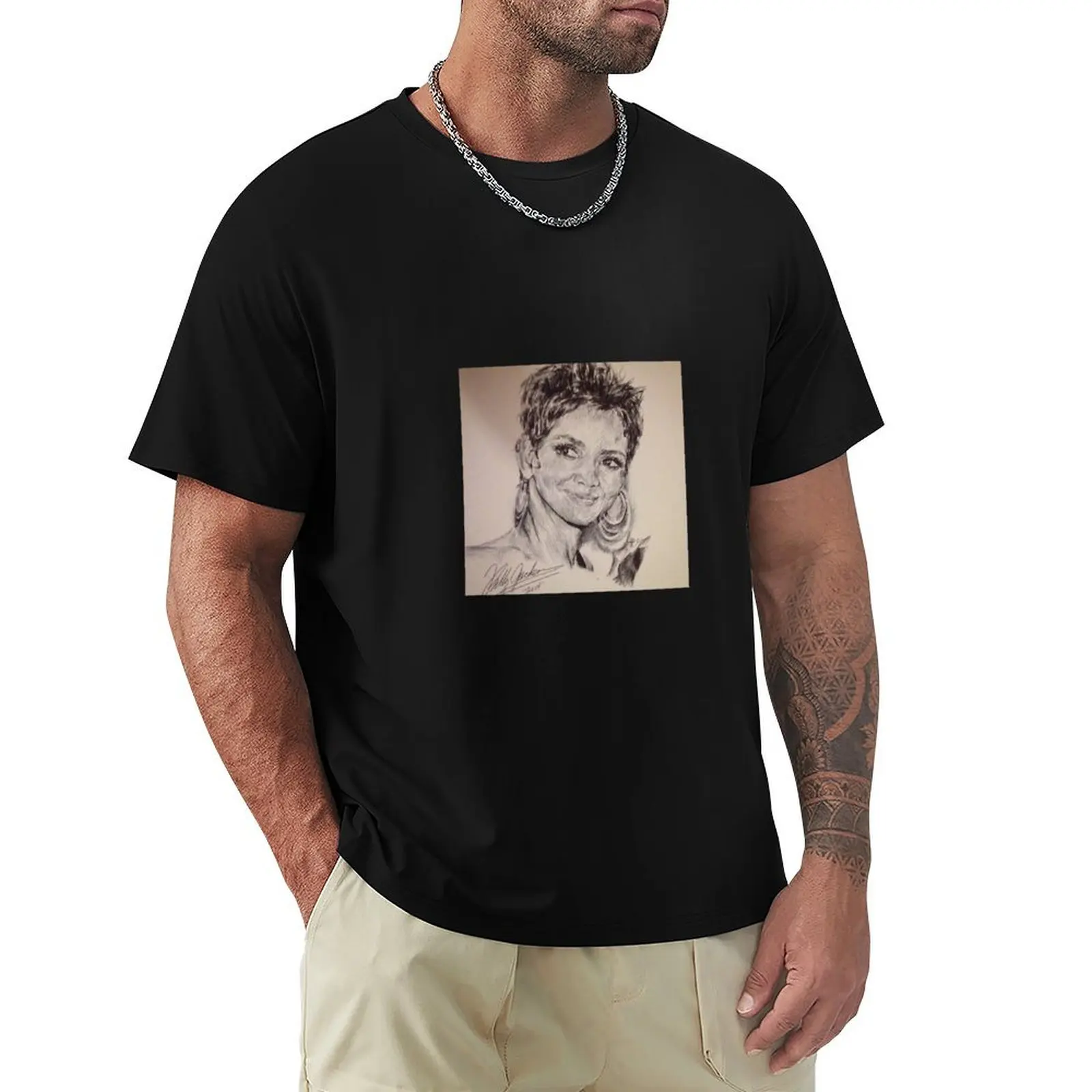 HALLE BERRY PORTRAIT T-Shirt funny t shirts dark humor T-Shirt