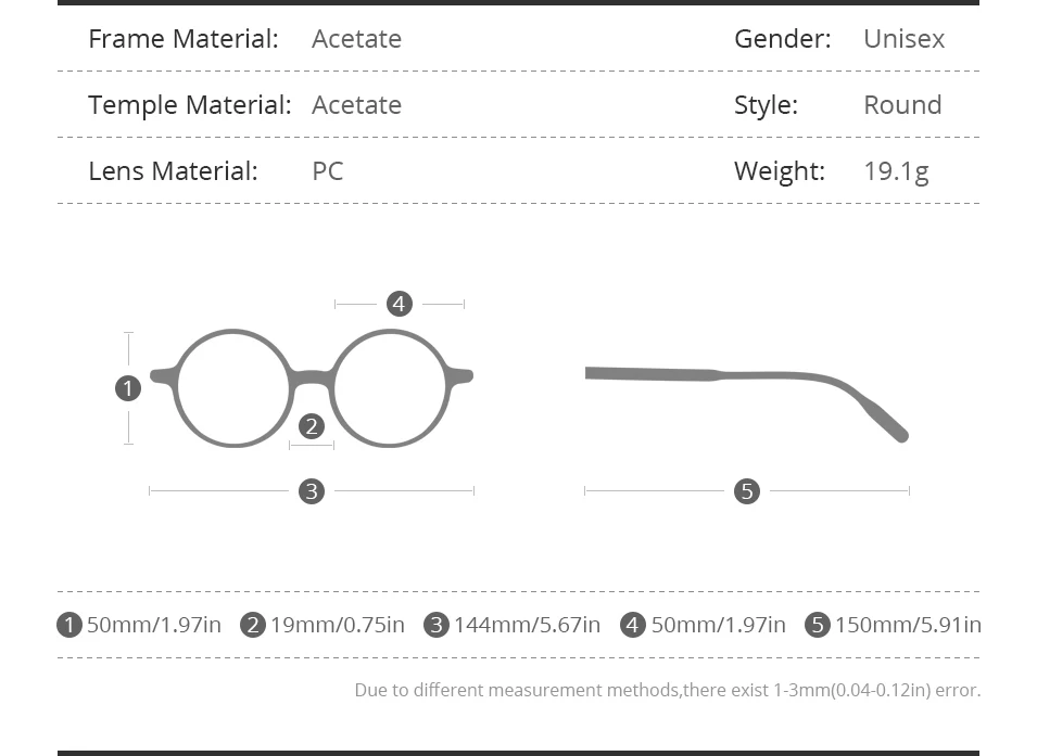 HEPIDEM Acetat Brille Rahmen Männer Marke Designer Runde Frauen Nerd Brillen japanische handgemachte Brille Vintage Brillen 9158 – Detail 5